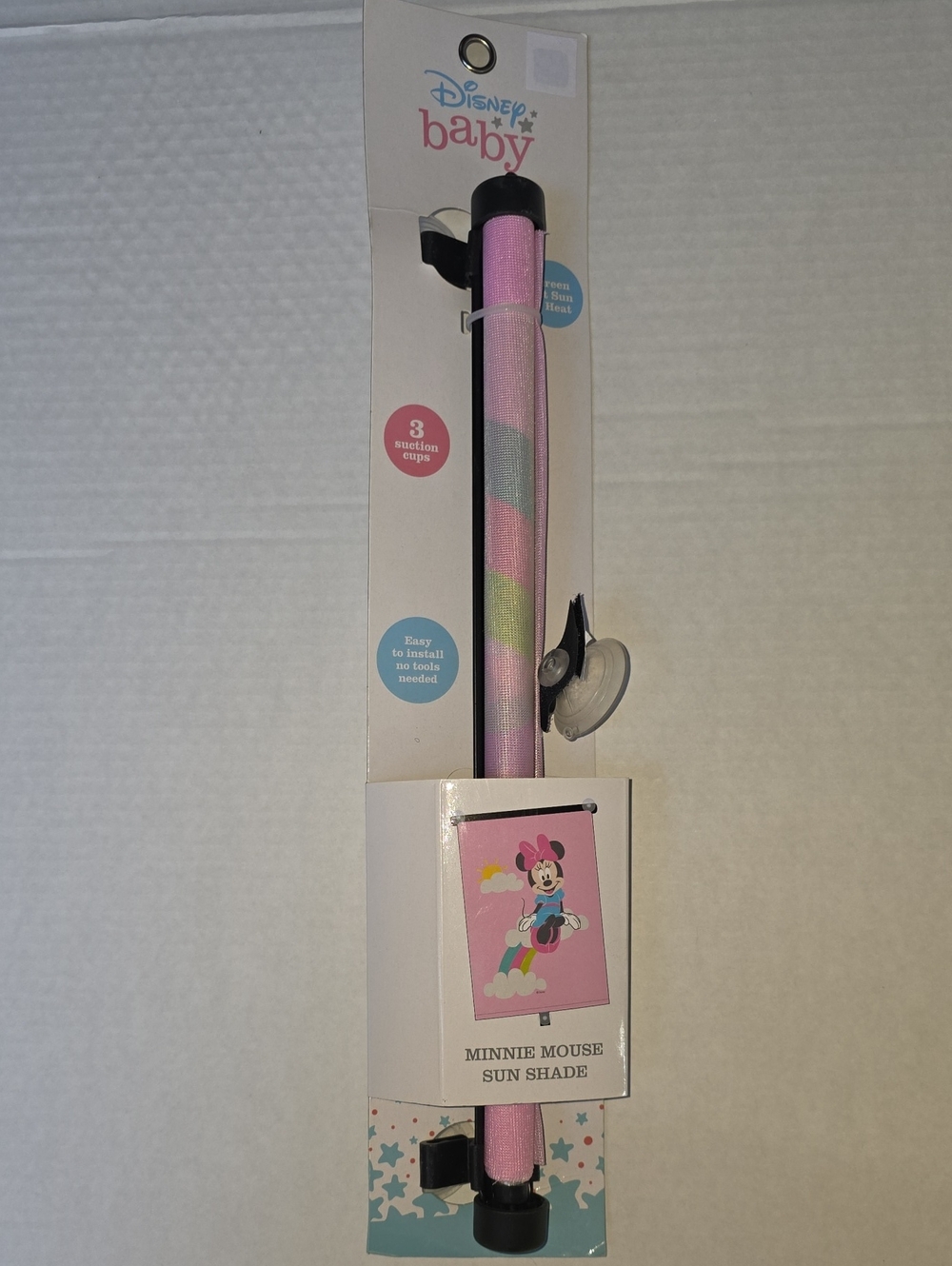 Disney Baby Minnie Mouse Pink Rainbow Roller Sun Shade